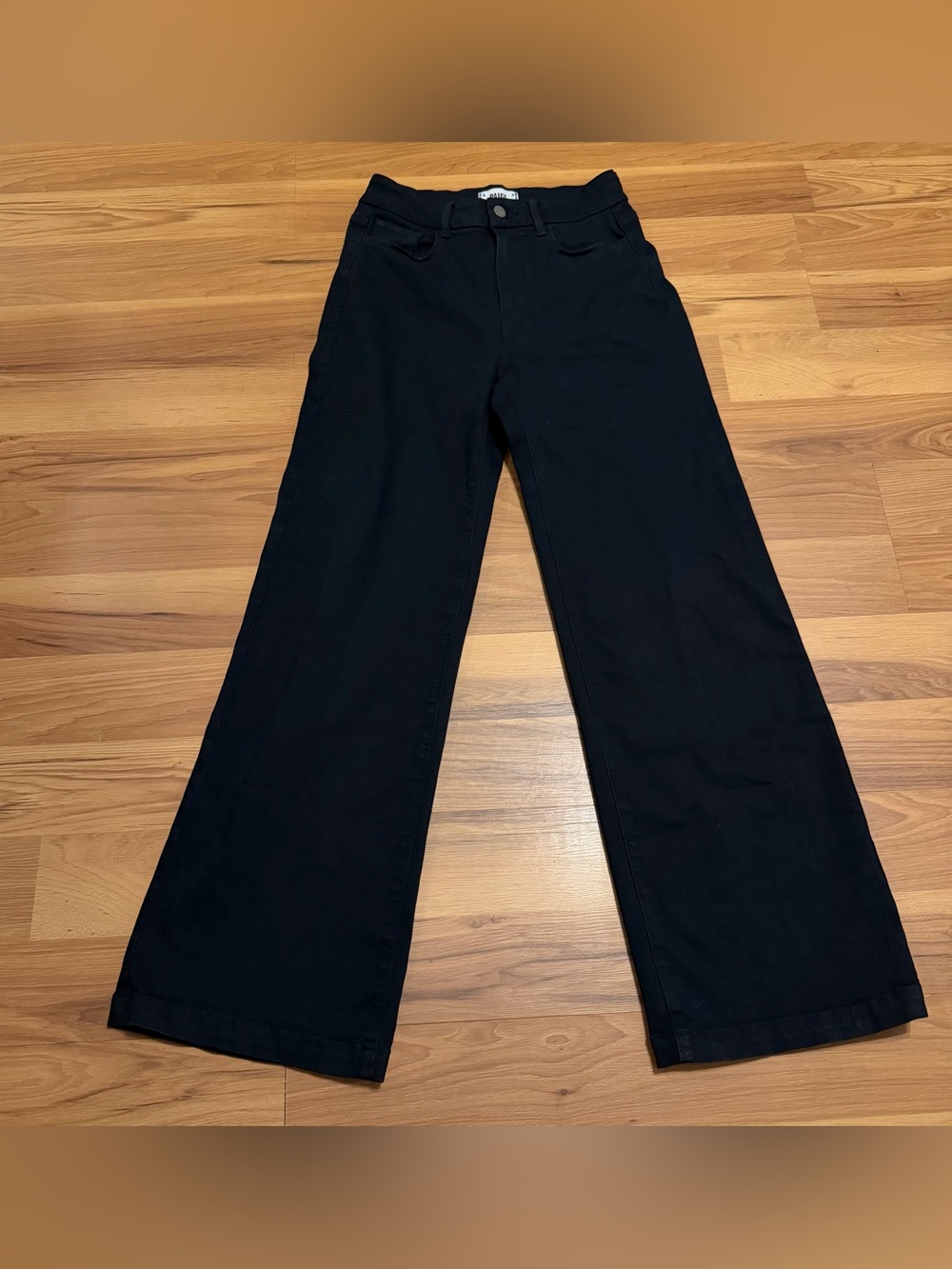 PAIGE Black Wide Leg Jeans